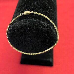 Vintage 14K Yellow Gold 6" Rope Chain Bracelet